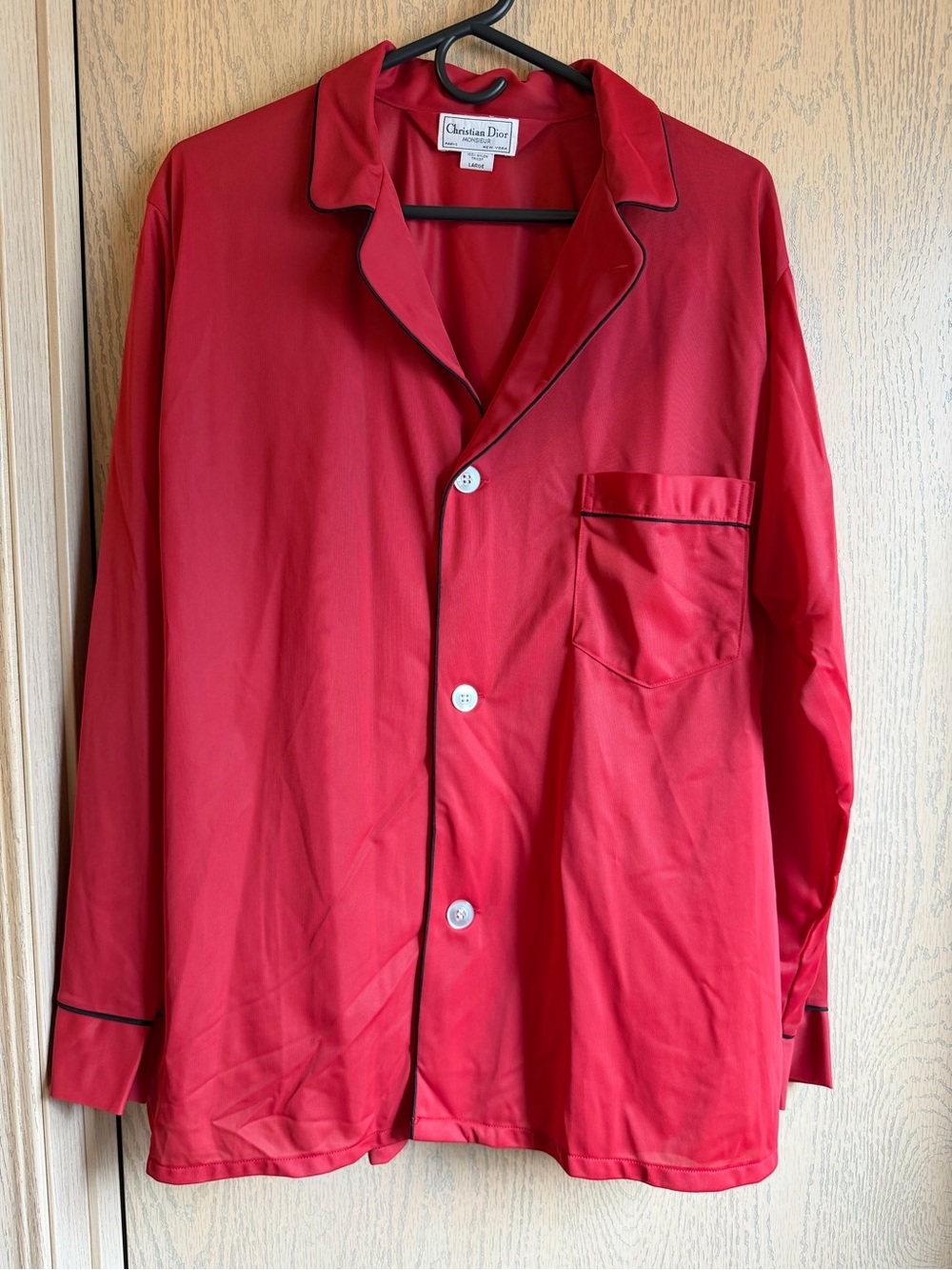 Dior Red Pajama Button Up Top